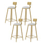 Glam Round Counter-height Stool Leather Footrest Bar Stool with Gold Base White 4 Piece Set Clearhalo 'Bar Furniture' 'Bar Stools' 'bar_stools' 'furn' 'furn_bar_stools' 'Furniture' 'Kitchen & Dining Furniture' 5812989