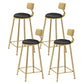 Glam Round Counter-height Stool Leather Footrest Bar Stool with Gold Base Black 4 Piece Set Clearhalo 'Bar Furniture' 'Bar Stools' 'bar_stools' 'furn' 'furn_bar_stools' 'Furniture' 'Kitchen & Dining Furniture' 5812996