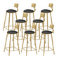 Glam Round Counter-height Stool Leather Footrest Bar Stool with Gold Base Black 8 Piece Set Clearhalo 'Bar Furniture' 'Bar Stools' 'bar_stools' 'furn' 'furn_bar_stools' 'Furniture' 'Kitchen & Dining Furniture' 5813000