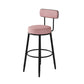 Fabric Upholstered Armless Bar Stools Scandinavian Round Seat Barstool