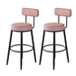 Fabric Upholstered Armless Bar Stools Scandinavian Round Seat Barstool