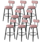Fabric Upholstered Armless Bar Stools Scandinavian Round Seat Barstool