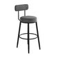 Fabric Upholstered Armless Bar Stools Scandinavian Round Seat Barstool