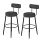 Fabric Upholstered Armless Bar Stools Scandinavian Round Seat Barstool