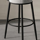 Fabric Upholstered Armless Bar Stools Scandinavian Round Seat Barstool