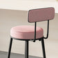 Fabric Upholstered Armless Bar Stools Scandinavian Round Seat Barstool