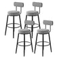 Fabric Upholstered Armless Bar Stools Scandinavian Round Seat Barstool