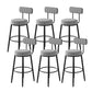Fabric Upholstered Armless Bar Stools Scandinavian Round Seat Barstool