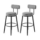Fabric Upholstered Armless Bar Stools Scandinavian Round Seat Barstool