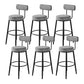 Fabric Upholstered Armless Bar Stools Scandinavian Round Seat Barstool