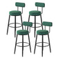 Fabric Upholstered Armless Bar Stools Scandinavian Round Seat Barstool