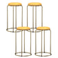 Glam Round Seat Counter Stool Faux Leather and Fabric Backless Counter Chair Yellow Faux Leather 4 Piece Set Clearhalo 'Bar Furniture' 'Bar Stools' 'bar_stools' 'furn' 'furn_bar_stools' 'Furniture' 'Kitchen & Dining Furniture' 5813100