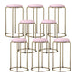 Glam Round Seat Counter Stool Faux Leather and Fabric Backless Counter Chair Pink Faux Leather 8 Piece Set Clearhalo 'Bar Furniture' 'Bar Stools' 'bar_stools' 'furn' 'furn_bar_stools' 'Furniture' 'Kitchen & Dining Furniture' 5813115