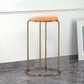 Glam Round Seat Counter Stool Faux Leather and Fabric Backless Counter Chair Orange Cotton 1 Piece Clearhalo 'Bar Furniture' 'Bar Stools' 'bar_stools' 'furn' 'furn_bar_stools' 'Furniture' 'Kitchen & Dining Furniture' 5813149