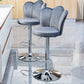 Contemporary Metal Barstool Velvet Footrest Low Back Stool with Swivel in Matte Finish Clearhalo 'Bar Furniture' 'Bar Stools' 'bar_stools' 'furn' 'furn_bar_stools' 'Furniture' 'Kitchen & Dining Furniture' 5813171
