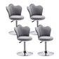 Contemporary Metal Barstool Velvet Footrest Low Back Stool with Swivel in Matte Finish Grey 4 Piece Set Short Stool(20"H) Clearhalo 'Bar Furniture' 'Bar Stools' 'bar_stools' 'furn' 'furn_bar_stools' 'Furniture' 'Kitchen & Dining Furniture' 5813172