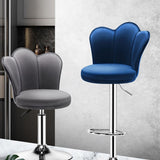 Contemporary Metal Barstool Velvet Footrest Low Back Stool with Swivel in Matte Finish Clearhalo 'Bar Furniture' 'Bar Stools' 'bar_stools' 'furn' 'furn_bar_stools' 'Furniture' 'Kitchen & Dining Furniture' 5813173