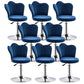 Contemporary Metal Barstool Velvet Footrest Low Back Stool with Swivel in Matte Finish Royal Blue 8 Piece Set Short Stool(20"H) Clearhalo 'Bar Furniture' 'Bar Stools' 'bar_stools' 'furn' 'furn_bar_stools' 'Furniture' 'Kitchen & Dining Furniture' 5813177