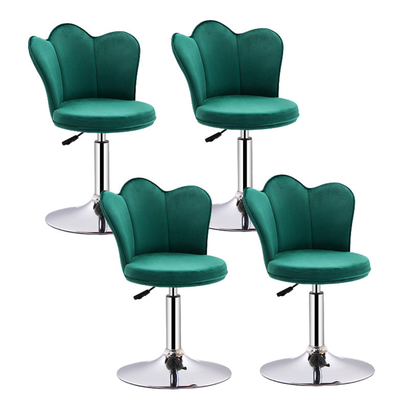 Contemporary Metal Barstool Velvet Footrest Low Back Stool with Swivel in Matte Finish Blackish Green 4 Piece Set Short Stool(20"H) Clearhalo 'Bar Furniture' 'Bar Stools' 'bar_stools' 'furn' 'furn_bar_stools' 'Furniture' 'Kitchen & Dining Furniture' 5813180