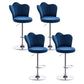 Contemporary Metal Barstool Velvet Footrest Low Back Stool with Swivel in Matte Finish Royal Blue 4 Piece Set Bar Stool(31"H) Clearhalo 'Bar Furniture' 'Bar Stools' 'bar_stools' 'furn' 'furn_bar_stools' 'Furniture' 'Kitchen & Dining Furniture' 5813184