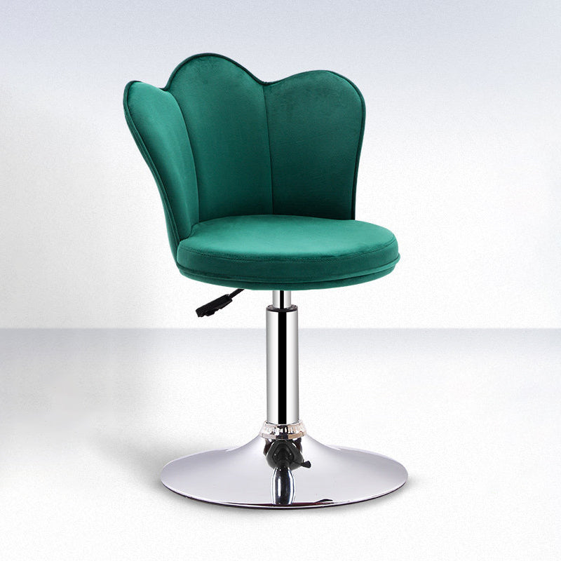 Contemporary Metal Barstool Velvet Footrest Low Back Stool with Swivel in Matte Finish Clearhalo 'Bar Furniture' 'Bar Stools' 'bar_stools' 'furn' 'furn_bar_stools' 'Furniture' 'Kitchen & Dining Furniture' 5813185
