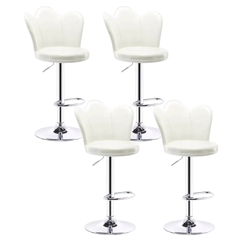 Contemporary Metal Barstool Velvet Footrest Low Back Stool with Swivel in Matte Finish White 4 Piece Set Bar Stool(31"H) Clearhalo 'Bar Furniture' 'Bar Stools' 'bar_stools' 'furn' 'furn_bar_stools' 'Furniture' 'Kitchen & Dining Furniture' 5813187