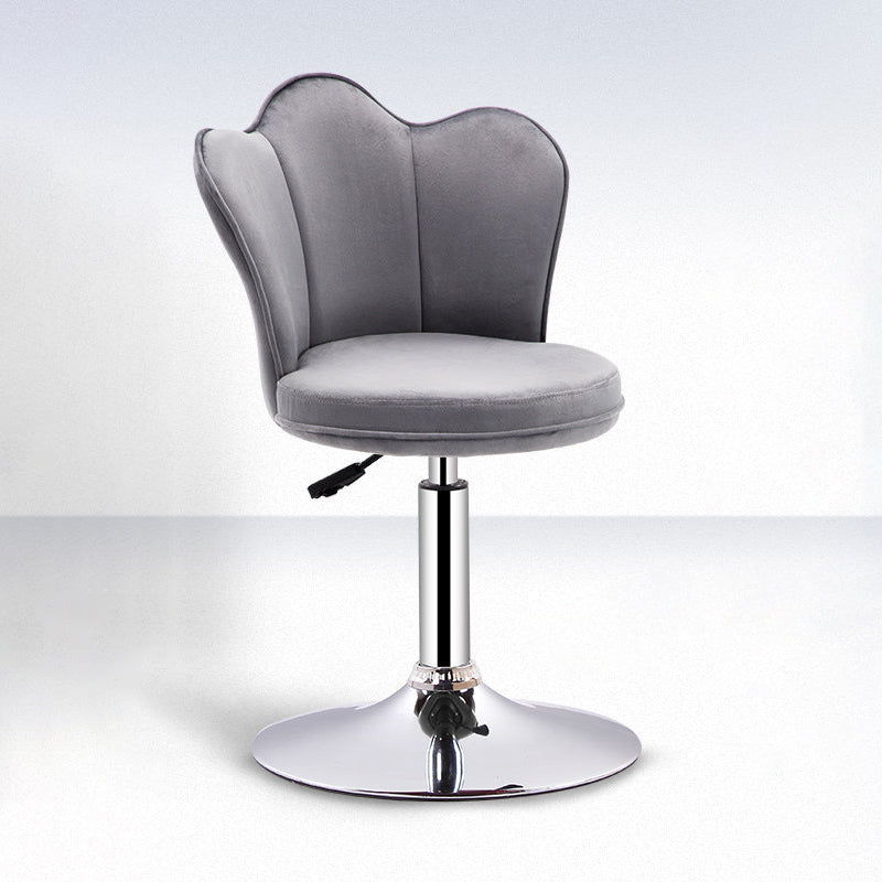 Contemporary Metal Barstool Velvet Footrest Low Back Stool with Swivel in Matte Finish Clearhalo 'Bar Furniture' 'Bar Stools' 'bar_stools' 'furn' 'furn_bar_stools' 'Furniture' 'Kitchen & Dining Furniture' 5813188