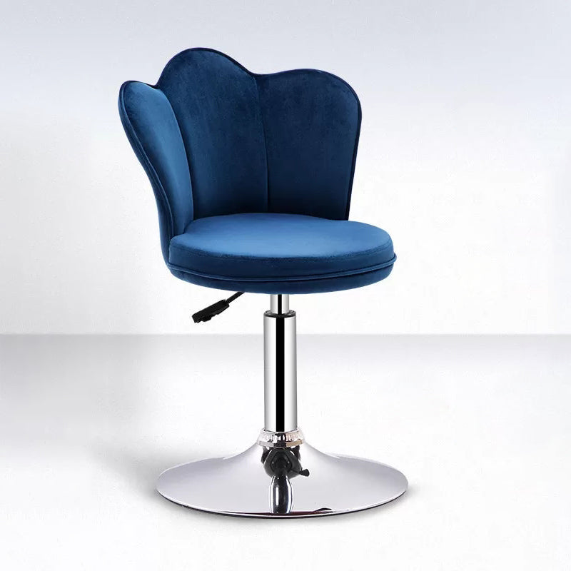 Contemporary Metal Barstool Velvet Footrest Low Back Stool with Swivel in Matte Finish Clearhalo 'Bar Furniture' 'Bar Stools' 'bar_stools' 'furn' 'furn_bar_stools' 'Furniture' 'Kitchen & Dining Furniture' 5813190