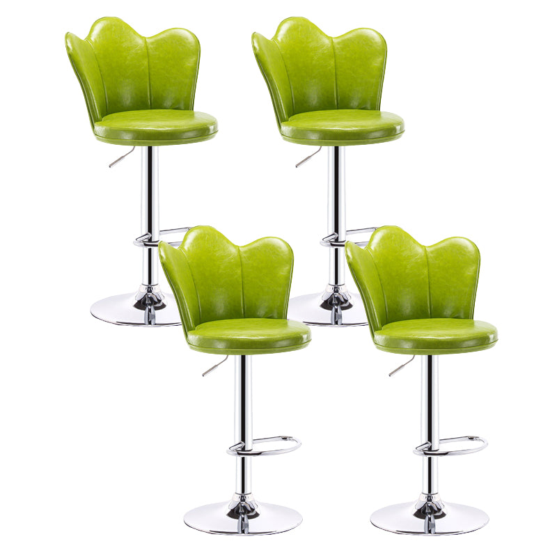 Contemporary Metal Barstool Velvet Footrest Low Back Stool with Swivel in Matte Finish Dark Army Green 4 Piece Set Bar Stool(31"H) Clearhalo 'Bar Furniture' 'Bar Stools' 'bar_stools' 'furn' 'furn_bar_stools' 'Furniture' 'Kitchen & Dining Furniture' 5813192