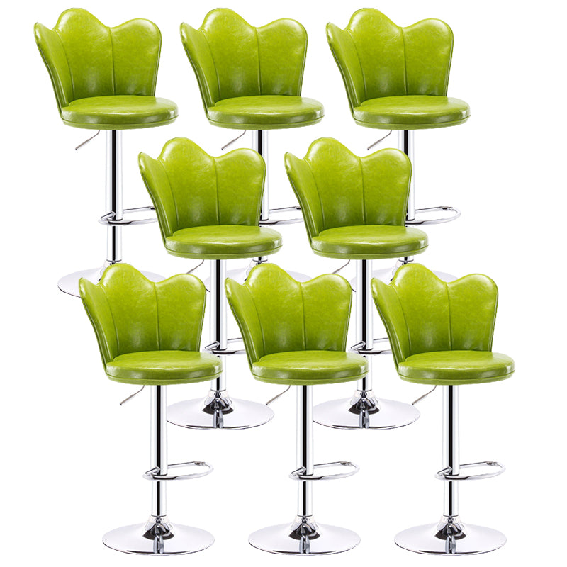 Contemporary Metal Barstool Velvet Footrest Low Back Stool with Swivel in Matte Finish Dark Army Green 8 Piece Set Bar Stool(31"H) Clearhalo 'Bar Furniture' 'Bar Stools' 'bar_stools' 'furn' 'furn_bar_stools' 'Furniture' 'Kitchen & Dining Furniture' 5813194