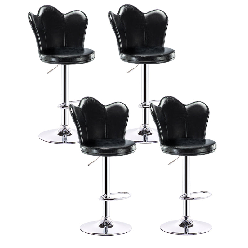 Contemporary Metal Barstool Velvet Footrest Low Back Stool with Swivel in Matte Finish Black 4 Piece Set Bar Stool(31"H) Clearhalo 'Bar Furniture' 'Bar Stools' 'bar_stools' 'furn' 'furn_bar_stools' 'Furniture' 'Kitchen & Dining Furniture' 5813195