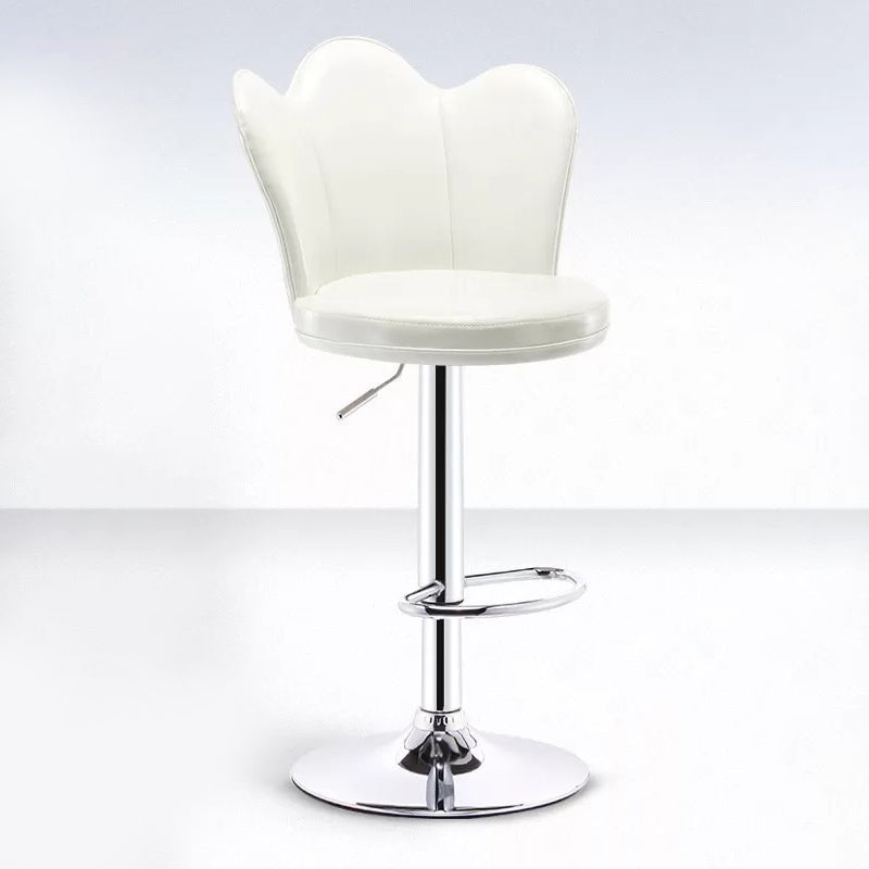 Contemporary Metal Barstool Velvet Footrest Low Back Stool with Swivel in Matte Finish Clearhalo 'Bar Furniture' 'Bar Stools' 'bar_stools' 'furn' 'furn_bar_stools' 'Furniture' 'Kitchen & Dining Furniture' 5813196