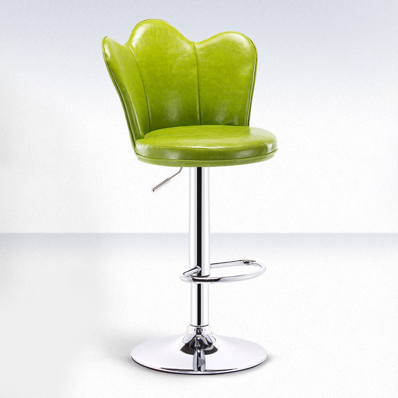 Contemporary Metal Barstool Velvet Footrest Low Back Stool with Swivel in Matte Finish Clearhalo 'Bar Furniture' 'Bar Stools' 'bar_stools' 'furn' 'furn_bar_stools' 'Furniture' 'Kitchen & Dining Furniture' 5813197