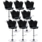 Contemporary Metal Barstool Velvet Footrest Low Back Stool with Swivel in Matte Finish Black 8 Piece Set Bar Stool(31"H) Clearhalo 'Bar Furniture' 'Bar Stools' 'bar_stools' 'furn' 'furn_bar_stools' 'Furniture' 'Kitchen & Dining Furniture' 5813198