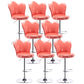 Contemporary Metal Barstool Velvet Footrest Low Back Stool with Swivel in Matte Finish Pink 8 Piece Set Bar Stool(31"H) Clearhalo 'Bar Furniture' 'Bar Stools' 'bar_stools' 'furn' 'furn_bar_stools' 'Furniture' 'Kitchen & Dining Furniture' 5813200