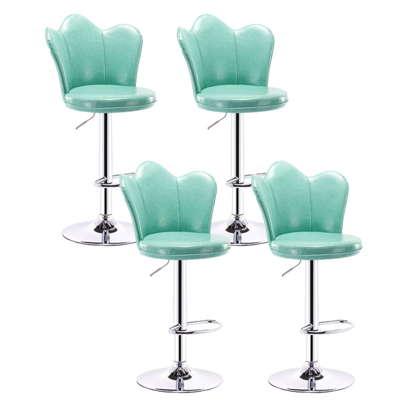 Contemporary Metal Barstool Velvet Footrest Low Back Stool with Swivel in Matte Finish Green 4 Piece Set Bar Stool(31"H) Clearhalo 'Bar Furniture' 'Bar Stools' 'bar_stools' 'furn' 'furn_bar_stools' 'Furniture' 'Kitchen & Dining Furniture' 5813203