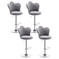 Contemporary Metal Barstool Velvet Footrest Low Back Stool with Swivel in Matte Finish Grey 4 Piece Set Bar Stool(31"H) Clearhalo 'Bar Furniture' 'Bar Stools' 'bar_stools' 'furn' 'furn_bar_stools' 'Furniture' 'Kitchen & Dining Furniture' 5813205