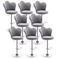 Contemporary Metal Barstool Velvet Footrest Low Back Stool with Swivel in Matte Finish Grey 8 Piece Set Bar Stool(31"H) Clearhalo 'Bar Furniture' 'Bar Stools' 'bar_stools' 'furn' 'furn_bar_stools' 'Furniture' 'Kitchen & Dining Furniture' 5813206
