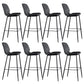 Scandinavian Armless Bar Stools Faux Leather Low Back Barstool with 4 Black Legs