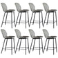 Scandinavian Armless Bar Stools Faux Leather Low Back Barstool with 4 Black Legs