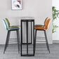 Scandinavian Armless Bar Stools Faux Leather Low Back Barstool with 4 Black Legs