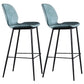 Scandinavian Armless Bar Stools Faux Leather Low Back Barstool with 4 Black Legs