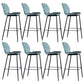 Scandinavian Armless Bar Stools Faux Leather Low Back Barstool with 4 Black Legs
