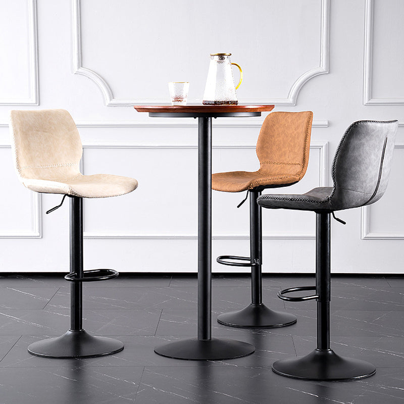 Contemporary Metal Barstool PU Leather Barstools in Matte Finish for Home Clearhalo 'Bar Furniture' 'Bar Stools' 'bar_stools' 'furn' 'furn_bar_stools' 'Furniture' 'Kitchen & Dining Furniture' 5813505