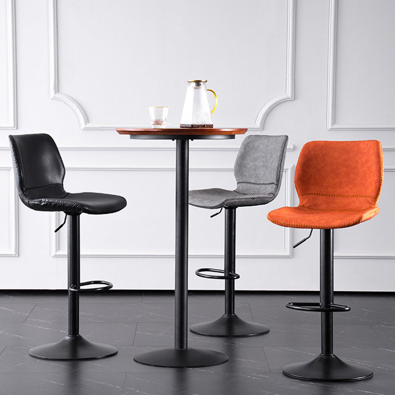 Contemporary Metal Barstool PU Leather Barstools in Matte Finish for Home Clearhalo 'Bar Furniture' 'Bar Stools' 'bar_stools' 'furn' 'furn_bar_stools' 'Furniture' 'Kitchen & Dining Furniture' 5813507