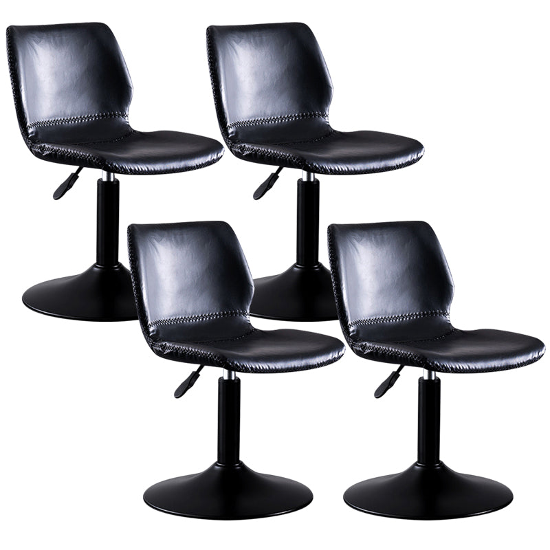 Contemporary Metal Barstool PU Leather Barstools in Matte Finish for Home Black 4 Piece Set Short Stool(20"H) Clearhalo 'Bar Furniture' 'Bar Stools' 'bar_stools' 'furn' 'furn_bar_stools' 'Furniture' 'Kitchen & Dining Furniture' 5813509