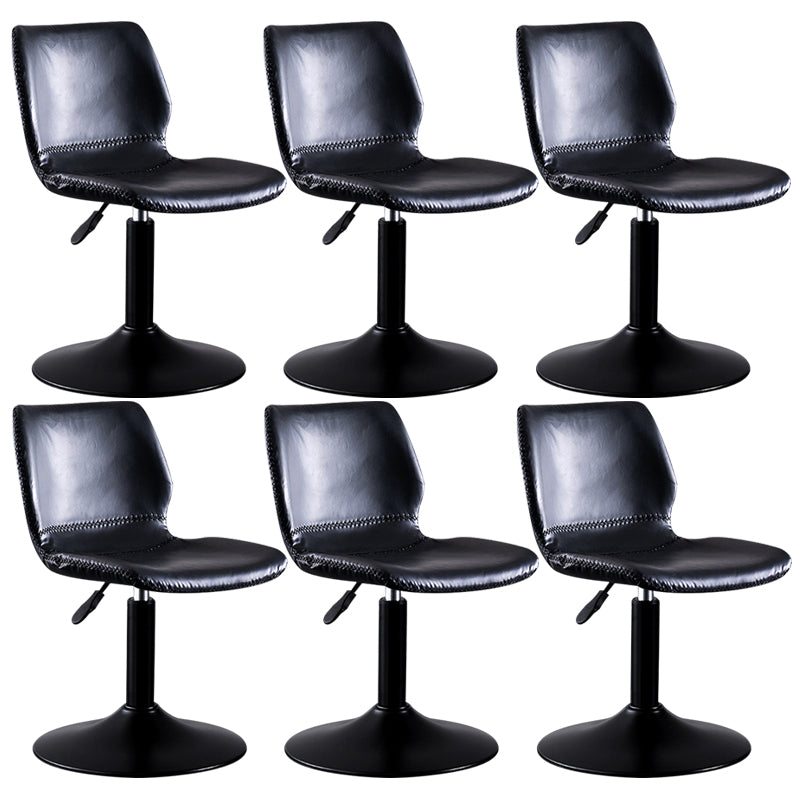 Contemporary Metal Barstool PU Leather Barstools in Matte Finish for Home Black 6 Piece Set Short Stool(20"H) Clearhalo 'Bar Furniture' 'Bar Stools' 'bar_stools' 'furn' 'furn_bar_stools' 'Furniture' 'Kitchen & Dining Furniture' 5813511