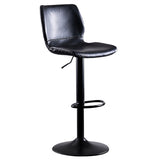 Contemporary Metal Barstool PU Leather Barstools in Matte Finish for Home