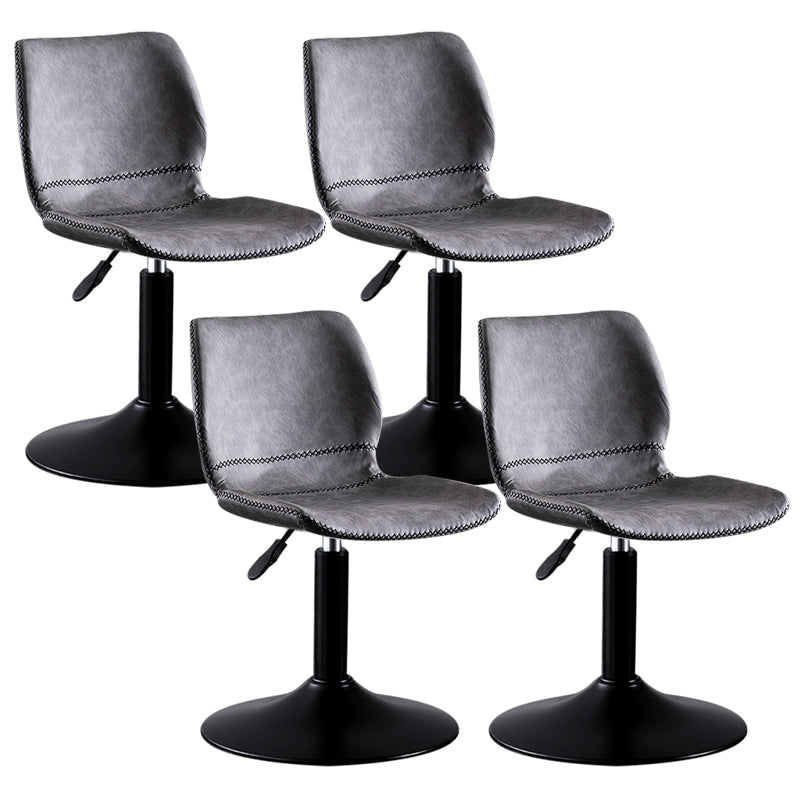 Contemporary Metal Barstool PU Leather Barstools in Matte Finish for Home Grey 4 Piece Set Short Stool(20"H) Clearhalo 'Bar Furniture' 'Bar Stools' 'bar_stools' 'furn' 'furn_bar_stools' 'Furniture' 'Kitchen & Dining Furniture' 5813520