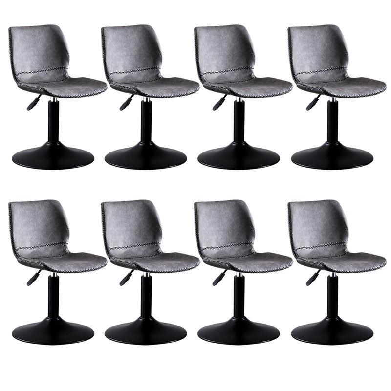 Contemporary Metal Barstool PU Leather Barstools in Matte Finish for Home Grey 8 Piece Set Short Stool(20"H) Clearhalo 'Bar Furniture' 'Bar Stools' 'bar_stools' 'furn' 'furn_bar_stools' 'Furniture' 'Kitchen & Dining Furniture' 5813523